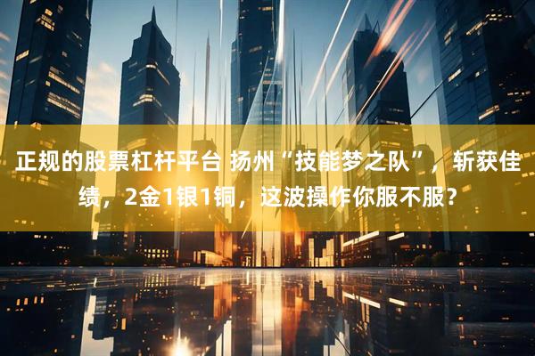 正规的股票杠杆平台 扬州“技能梦之队”，斩获佳绩，2金1银1铜，这波操作你服不服？